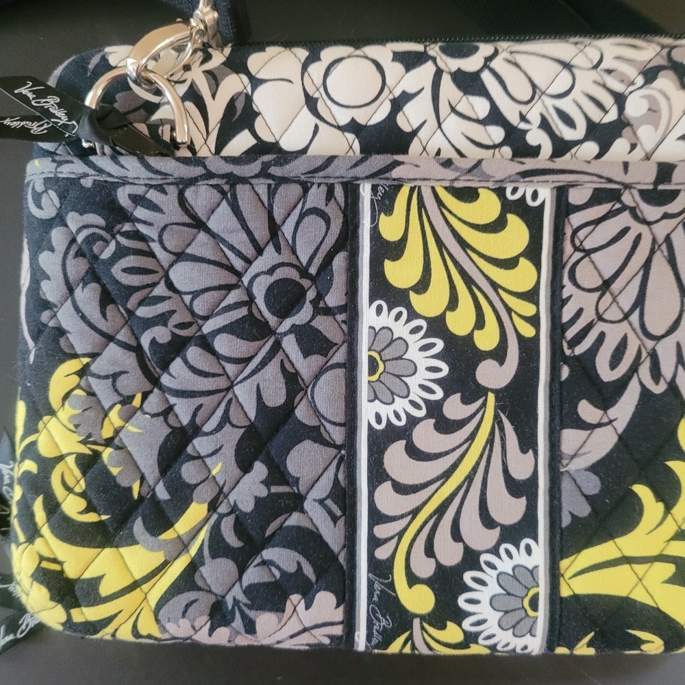 Vera Bradley Baroque Mini Laptop Case Hard Shell Tablet Bag Floral Yellow Gray - Picture 5 of 5
